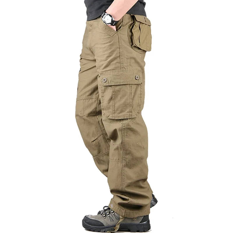 Длинные брюки для мужчин, камуфляжные штаны для бега размера плюс 29-44,, высокое качество, мужские брюки-карго, повседневные свободные военные штаны с несколькими карманами