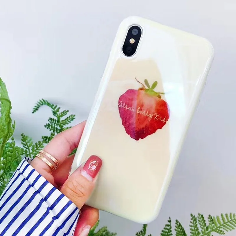 Aoweziic Strawberry XS Korea mobile shell full package anti falling 7 8plus silicone For iphone6s small fresh protective sleeve