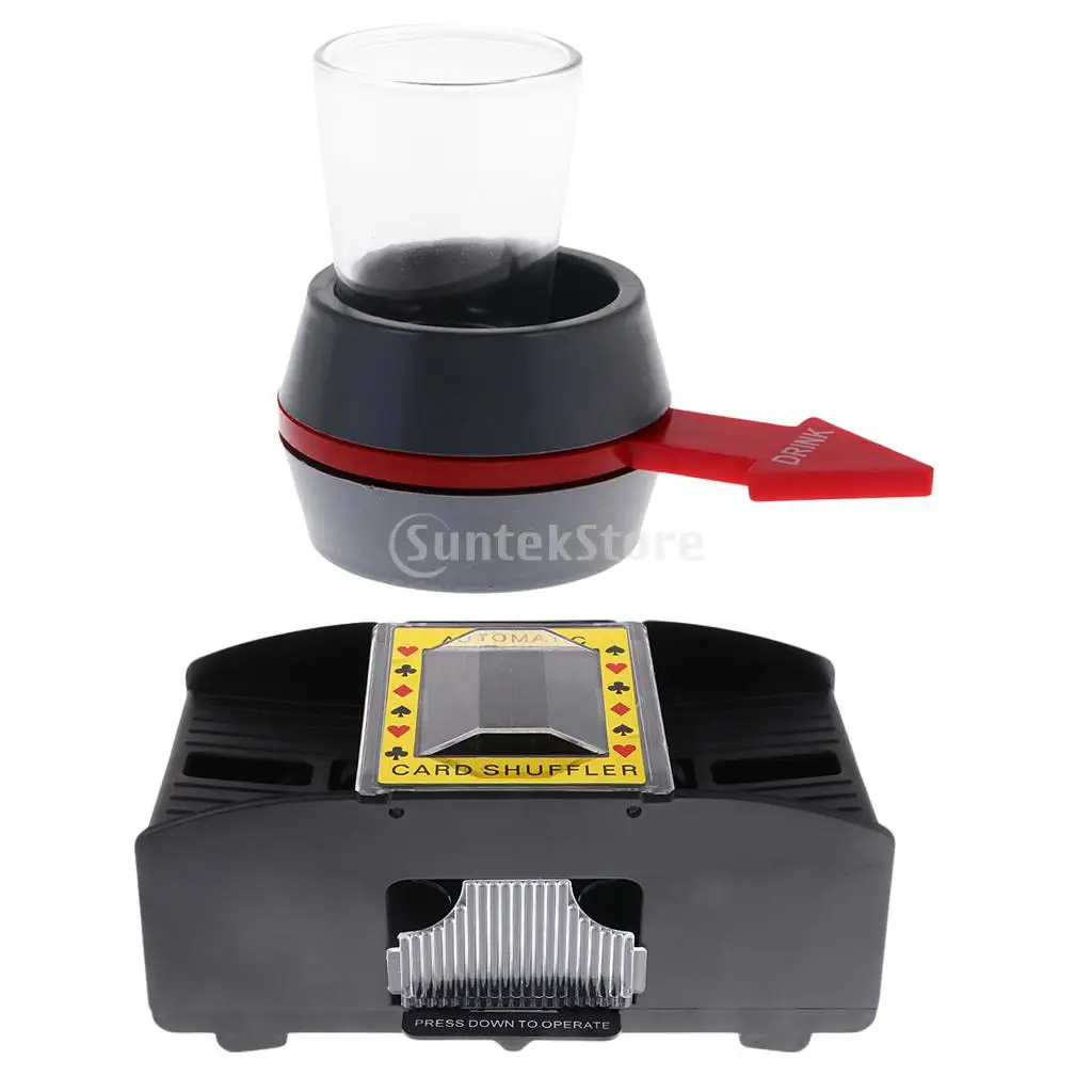 Beste Geavanceerde Poker Kaartenschudmachine Spelen Schuifelen Machine 1 2 Decks en Spin De Shot Drinking Game Roulette Glas Party leuke Spelletjes