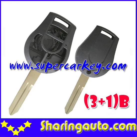 

Free shipping 3+1 Button Remote Key Case Without Logo for nissan 10pcs/lot