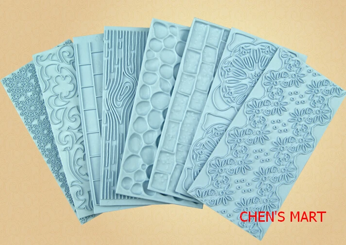 Cake Mold 2 pc set vintage brick flower lace cake round side onlay