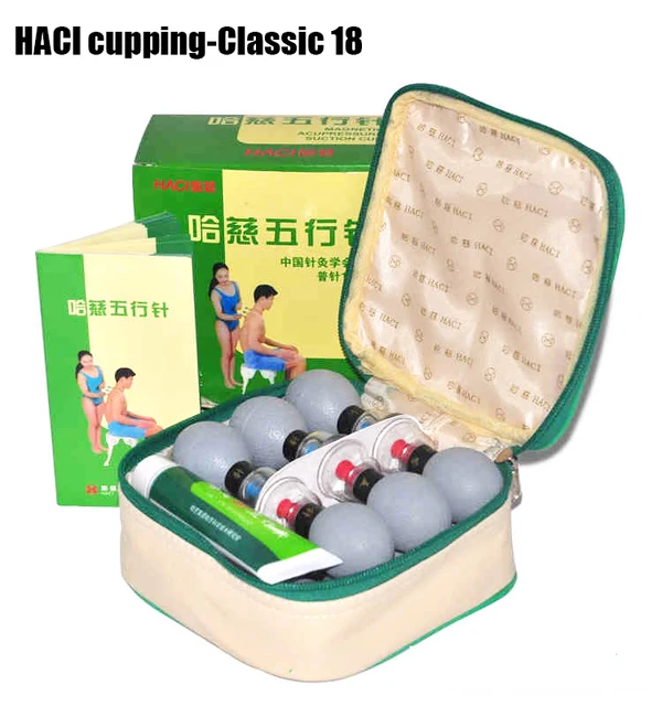 HACI 18 cups Acupressure Suction Cupping Set Chinese Medical Vacuum Cupping