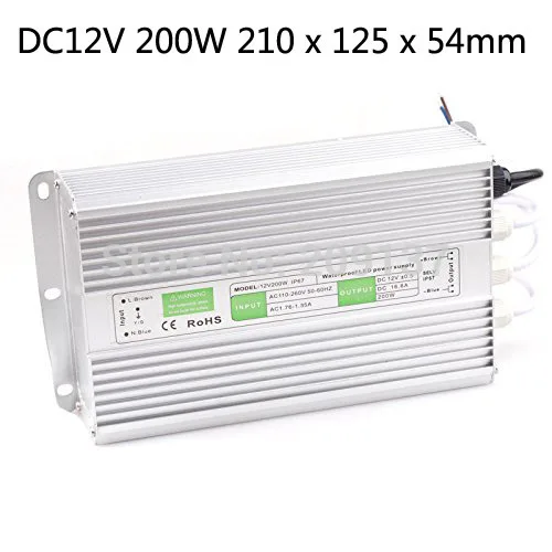 DC12V 10 Вт 15 Вт 20 Вт 30 Вт 36 Вт 50 Вт 60 Вт 80 Вт 100 Вт 150 вт 200 Вт LED Питание адаптер трансформатор водонепроницаемый открытый свет драйвер