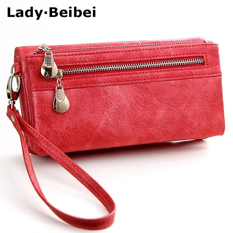 Леди Beibei Винтажный дизайн женский кошелек длинный женский клатч на молнии вместительные бумажники кошелек для мобильного телефона сумка карман