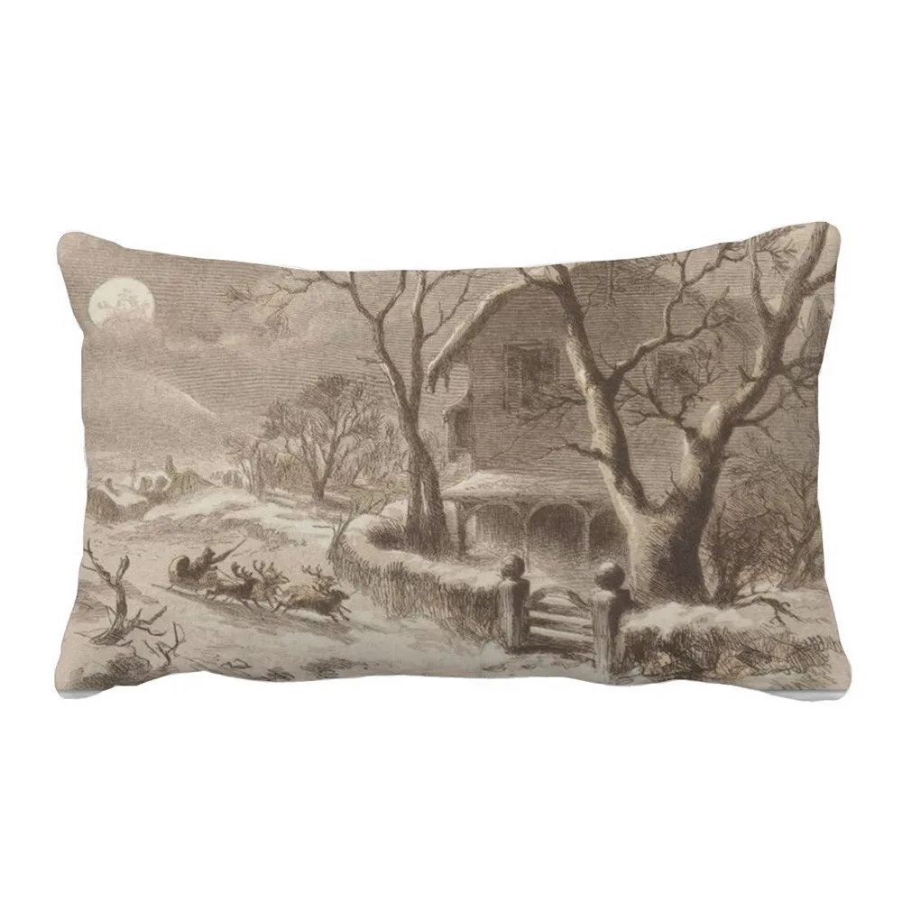 

Gajjar Pillowcase 50*30 Merry Christmas Linen Pillow Cases Sofa Cushion Cover Home Decoration fundas para cojines 2.Oct.2