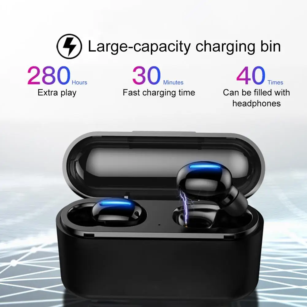

TWS Bluetooth 5.0 Wireless Headset For Amoi Q32 Binaural 3500 MAh Charging Bin Hands-free Headset Running Mini Power Headset