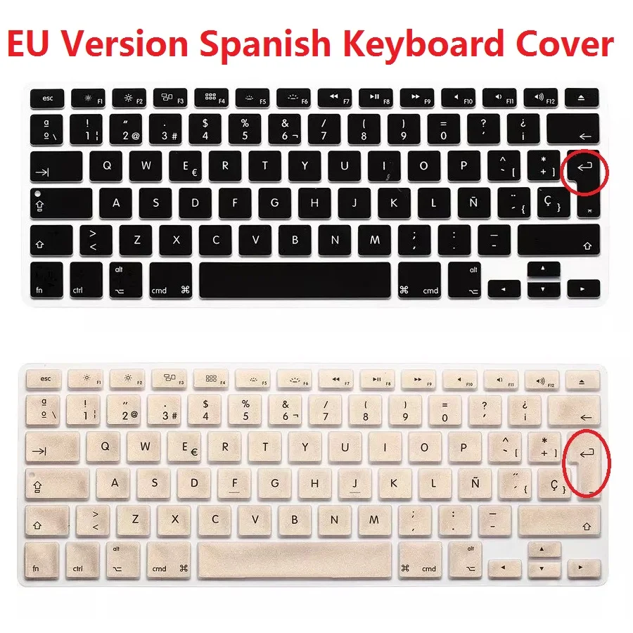 Для Macbook Air Pro Retina 13 15 силиконовый чехол для клавиатуры евро ЕС Esp испанская