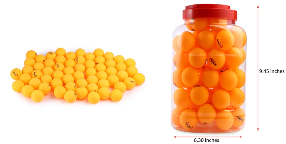 REGAIL 60 Counts 3-star Practice Table Tennis Ping Pong Ball for Advanced Training