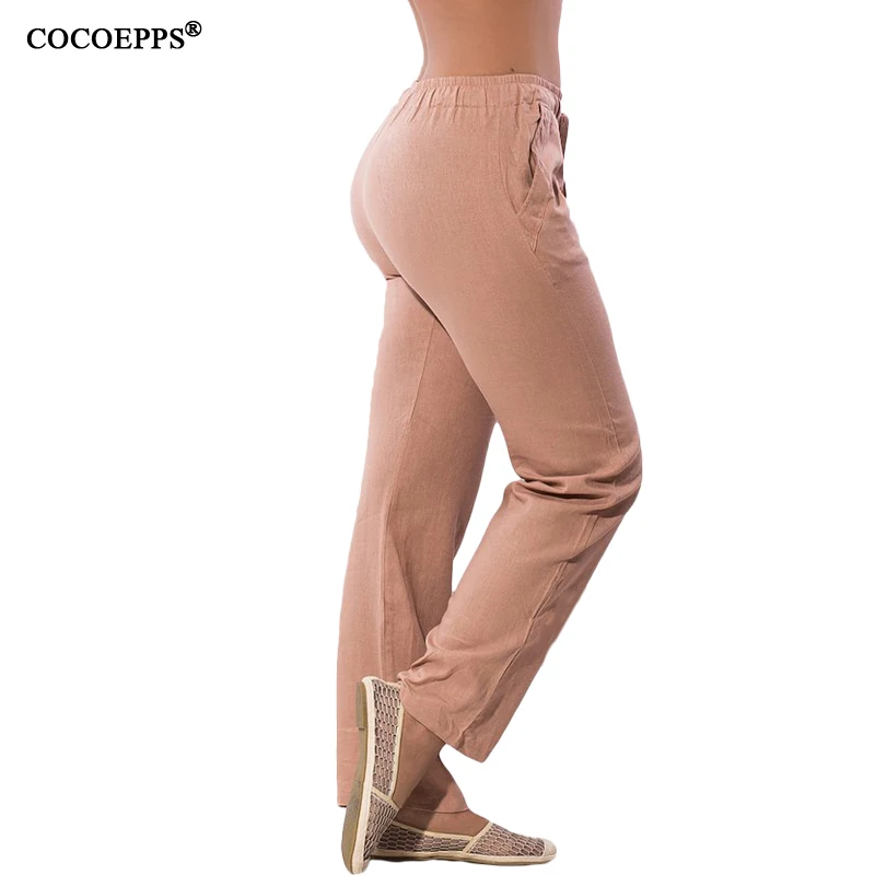 COCOEPPS Women Casual Chiffon Pants Big Size Solid Summer Female Trousers 2019 Large Size Drawstring Elastic Waist Pockets Pants COCOEPPS Women Casual Chiffon Pants Big Size Solid Summer Female Trousers 2019 Large Size Drawstring Elastic Waist Pockets Pants