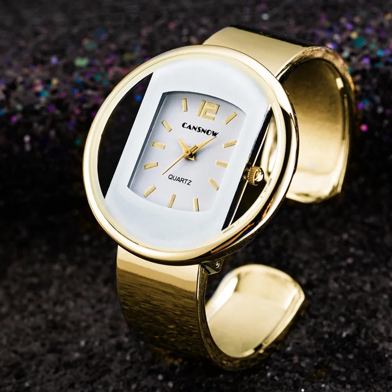 Новинка, брендовые модные часы, роскошный ремешок из нержавеющей стали, кварцевый круглый браслет, позолоченные часы, женские Рабочие часы Bayan Kol Saati - Цвет: Gold White