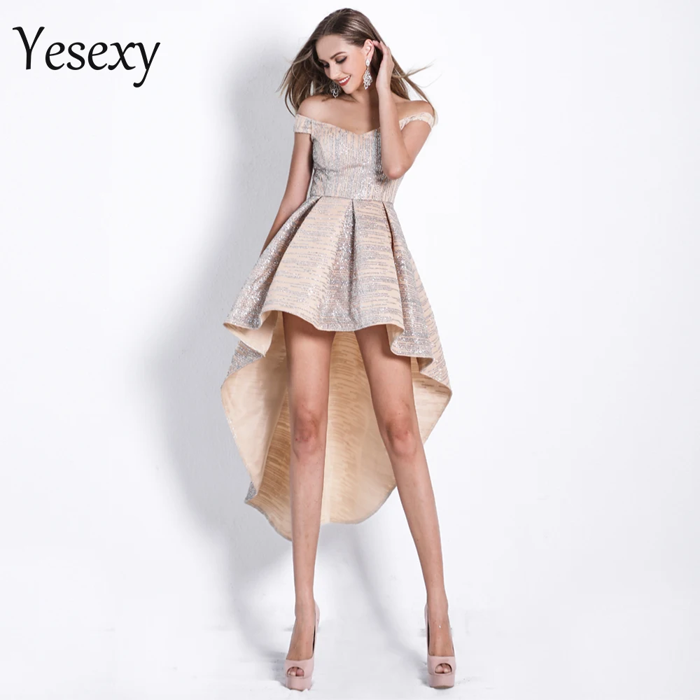 Женское вечернее платье макси Yesexy элегантное блестящее с одним вырезом без