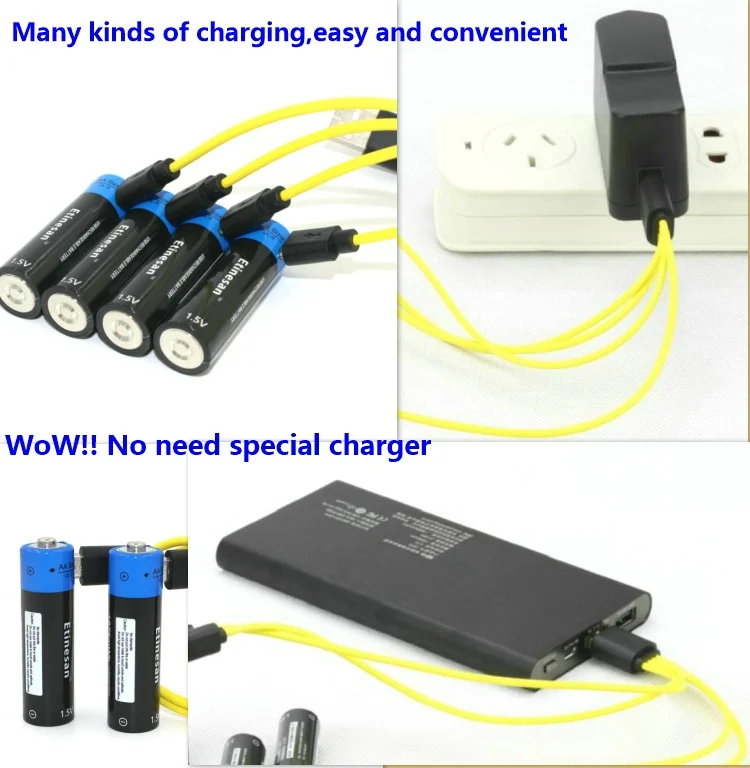 4 шт. Etinesan 1,5 V AA 1875 mwh литий-полимерный литий-ионный аккумулятор с USB кабелем