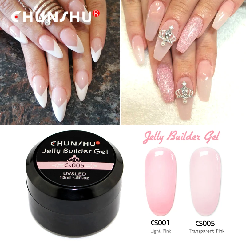 

15ML Jelly UV Gel Builder Transparent Extension Constructor Soak Off Nude Crystal Poly Acrylic Gel 6Colors Gel Nails Varnish DIY