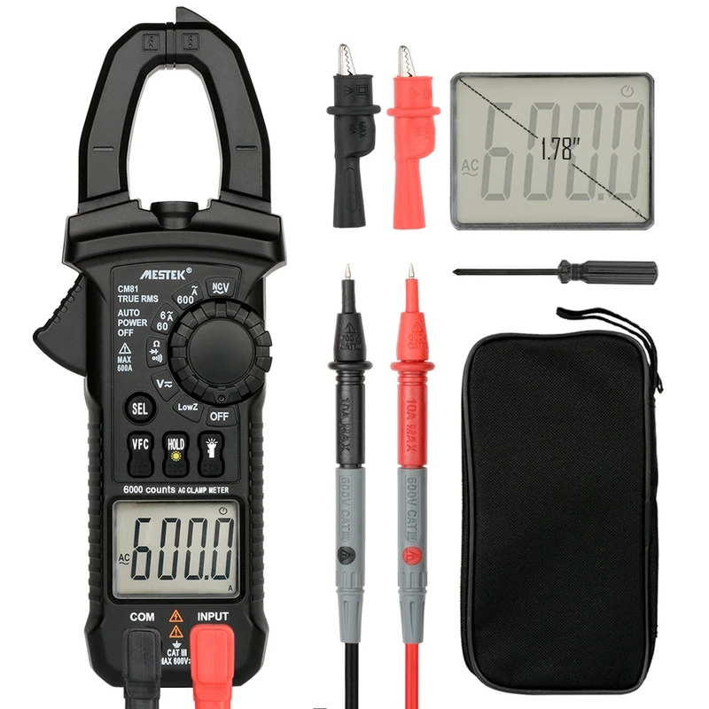 

Mini Digital Clamp Meters AC/DC Current Voltage Auto Range VFC Capacitance Non Contact Multimeter Digital Clamp Mete CM81