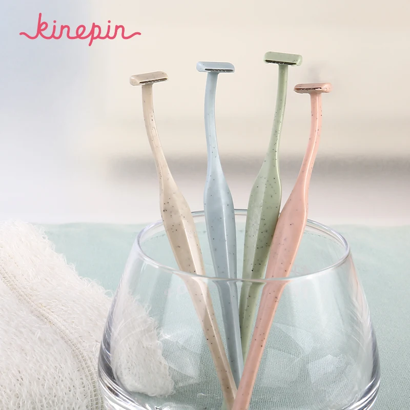 spesifikasi Kinepin Presisi Makeup Alis Pemangkas 2 Pcs Mini Blade Mata Alis Rambut Pisau Cukur T Tipe Wajah Rambut Remover Gandum jerami Alat Cukur Alat