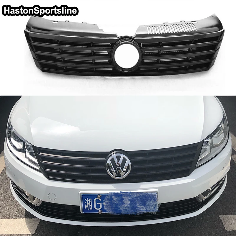 For Volkswagen Passat CC Glossy Black ABS Front Bumper Mesh Grille Grill 20132017in Racing