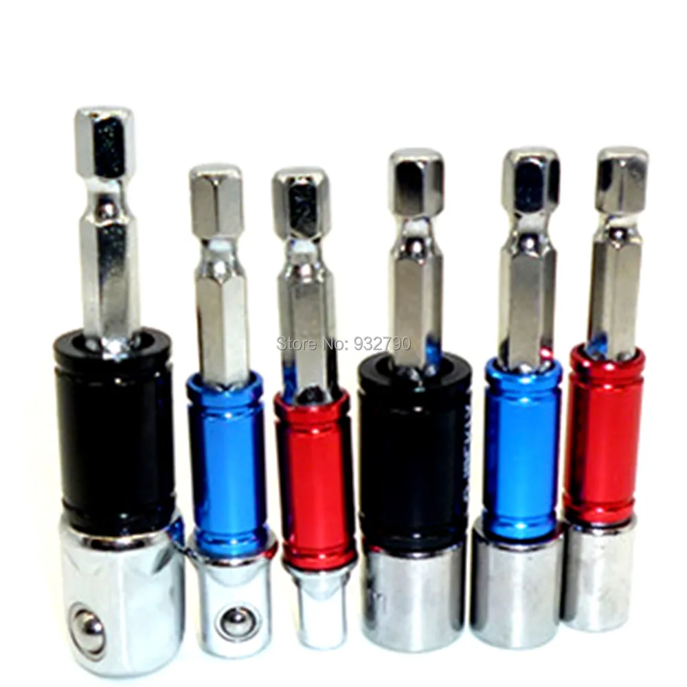 6pcs Screwdriver Impact Drill Socket Bit Adapter Hex To 1/4" 3/8" 1/2
