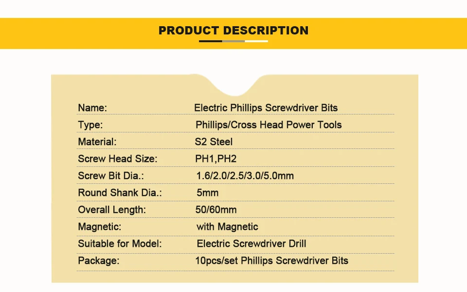 STLRENDA 10 шт. S2 сталь Магнитная отвертка бит Phillips PH1, PH2 нескользящий Круглый хвостовик 5x60/50 мм Электрический Отвертка Ручной инструмент