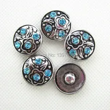 Металл горный хрусталь 5 шт. / lot 18 мм защёлкивающиеся кнопки подвески-талисманы fit защёлкивающиеся кнопки браслет