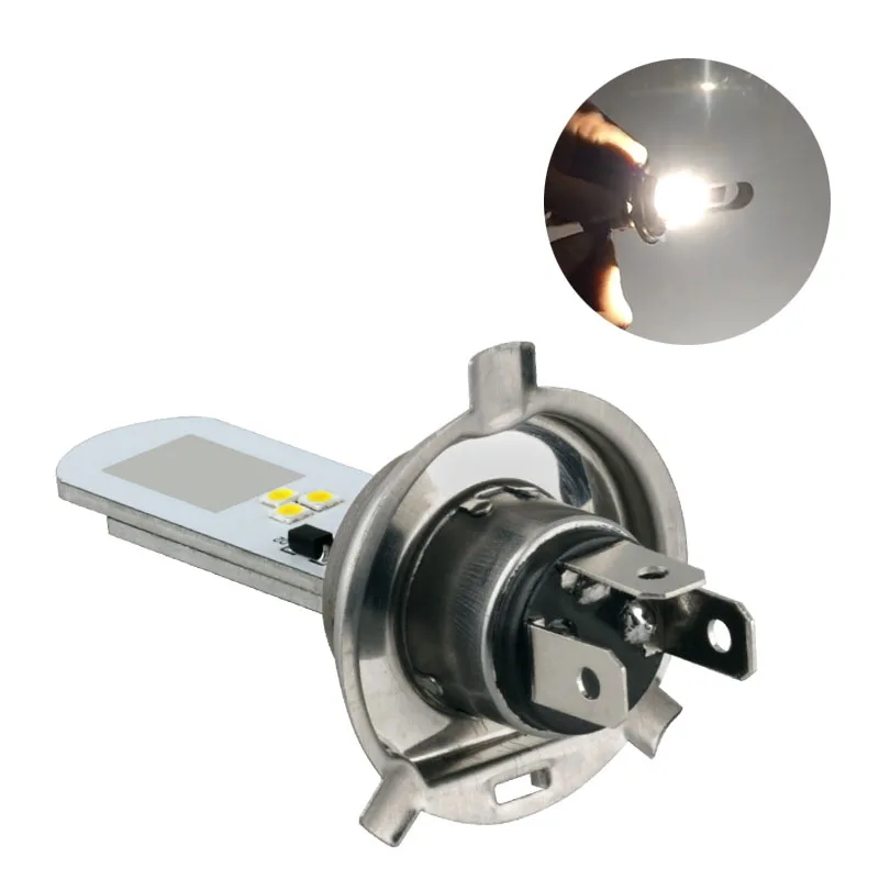 CJXMX 1X H4 светодиодные лампы для фар мотоцикла 6SMD 1400LM мото лампа скутера фары DRL