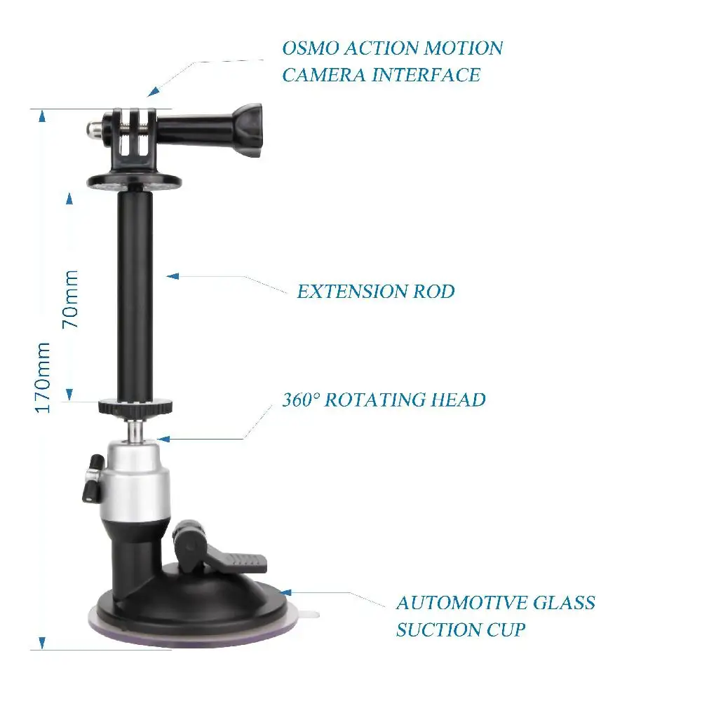 Для Osmo Action автомобильный держатель Монтажная скоба Автомобильная камера DVR выделенный портативный с присоской держатель