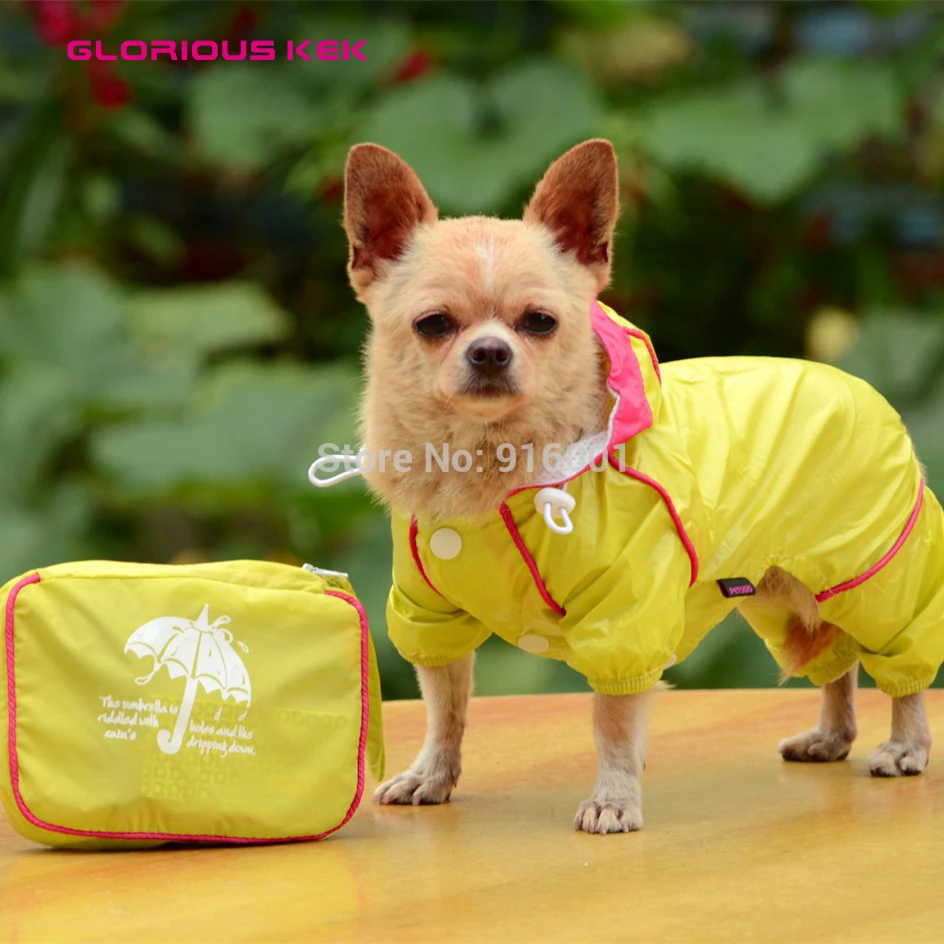 2015 Newest Dog Raincoat with Pouch Quality&Fashion Design Waterproof