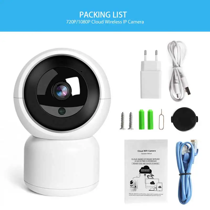 Мини умная домашняя ip камера HD 2.0MP безопасности CCTV Wifi Cam двухсторонняя голосовая