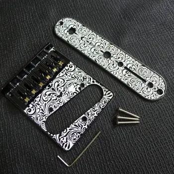 

The electric guitar bridge Black and white bump laser engraving