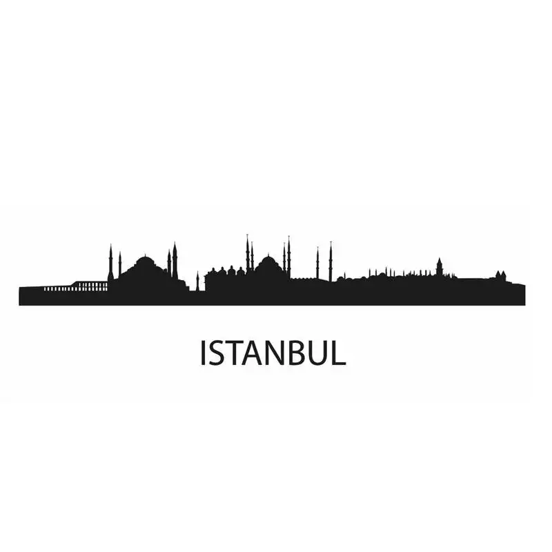 

ISTANBUL City Decal Landmark Skyline Wall Stickers Sketch Decals Poster Parede Home Decor MosqueSticker