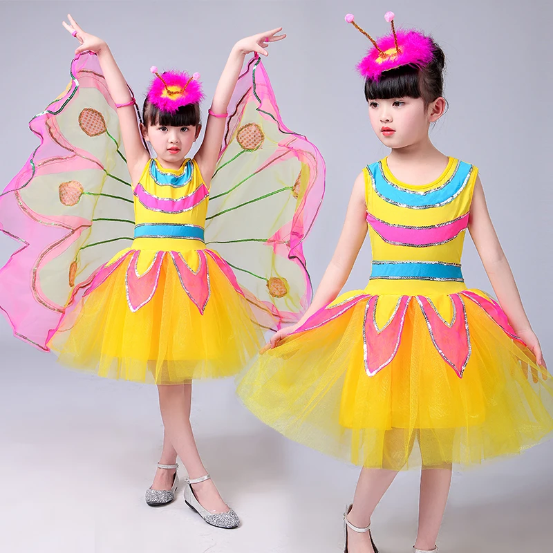 

2018 Girls Ballet Dress Gymnastic Leotard Sleeveless Ballet Leotard Dancer Kids Girls butterfly bee Ballet Dancewear