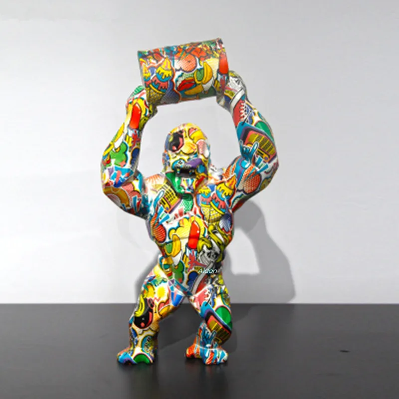 1" моделирование животных Искусство ремесло статуя Горилла бюст креативное украшение резиновая фигурка героя Коллекционная модель игрушечная коробка 40 см Z2072