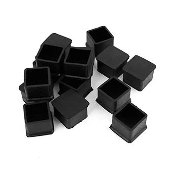 

15Pcs Black Rubber 30mmx30mm Square Chair Foot Cover Chair Leg Caps