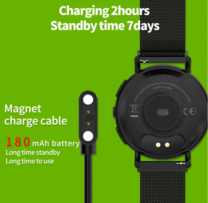 Tanie Inteligentny zegarek do monitorowania tętna kobiet bransoletka z monitorem aktywności krokomierz zegar wodoodporny sportowe damskie smartwatch dla iOS Android