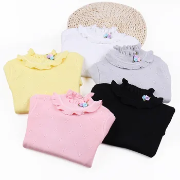 

2019 New Autumn/Winter Girls' Sweaters Knitwear Girl Cotton Warm Clothing Children Fashion Flower Sweaters 2-4 years Child