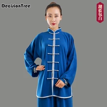 2019 martial arts set Man women long sleeve stand collar clothes uniform suit kungfu wushu set silk Tai Chi clothes 2019 martial arts set Man women long sleeve stand collar clothes uniform suit kungfu wushu set silk Tai Chi clothes