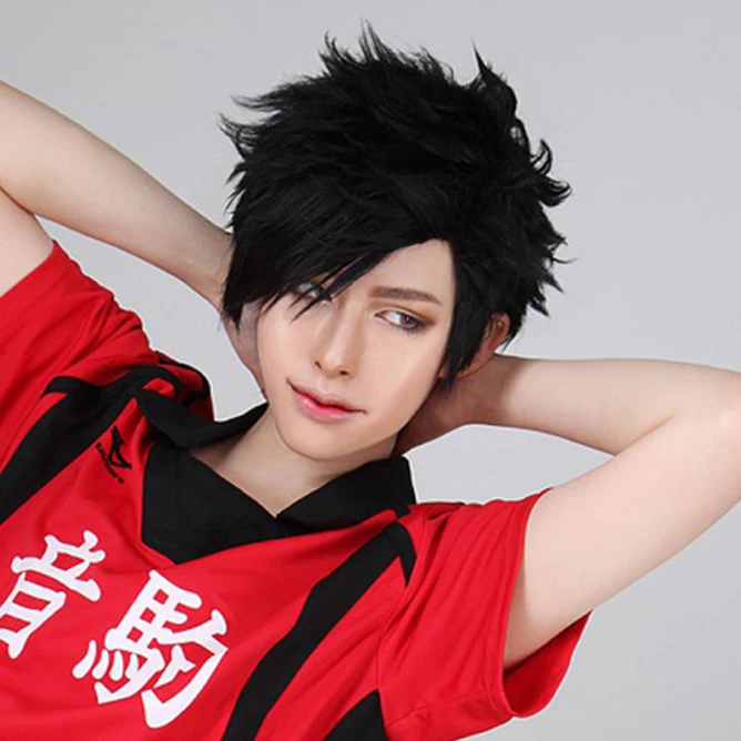 Haikyuu! Волейбол Tetsurou Kuroo Tetsuro короткий черный термостойкий косплей костюм