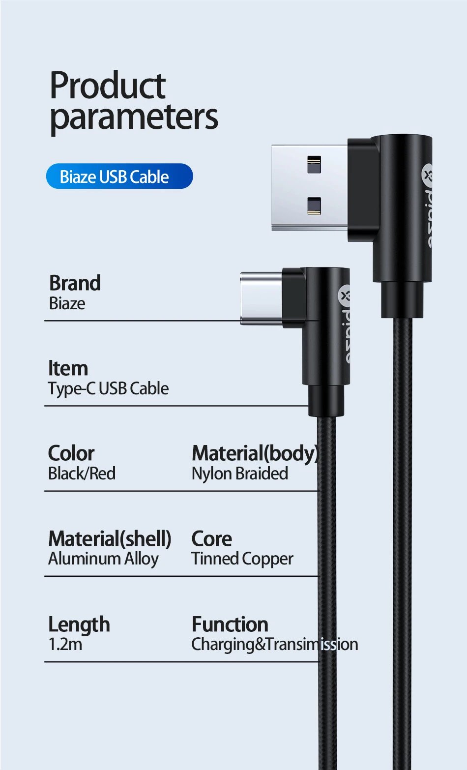 Кабель Biaze usb type-C для huawei P30 samsung S9 S8 Быстрая зарядка кабель type-C для Xiaomi mi9 Redmi note 7 Быстрая зарядка кабель