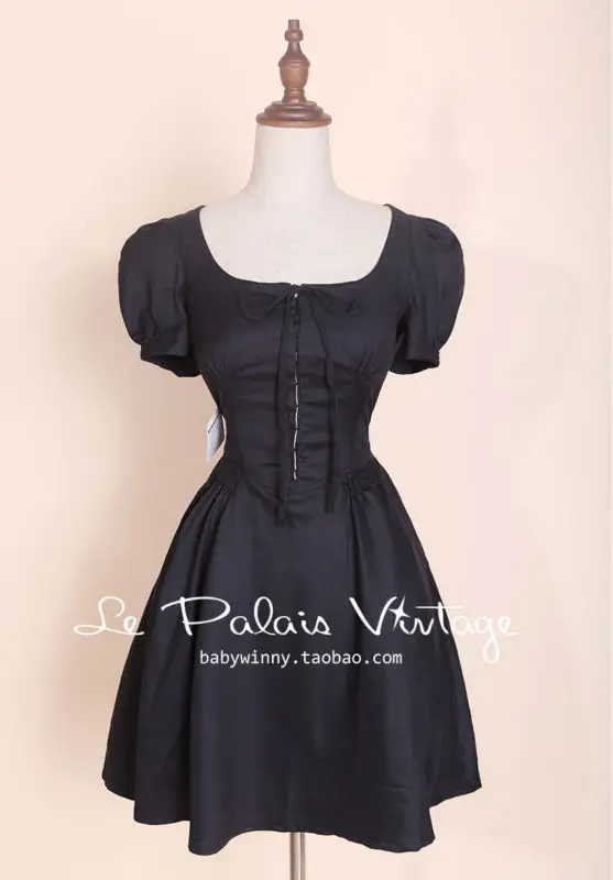 Le Palais винтажное ограниченное издание ретро милое практичное маленькое черное платье hubble bubble с рукавами