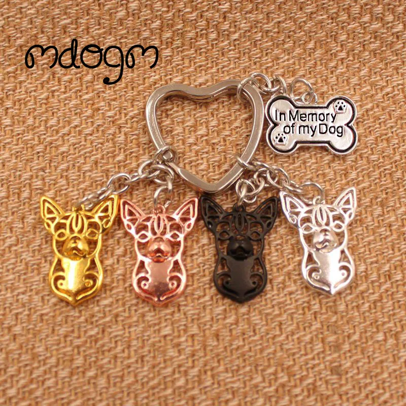 

2017 Cute Chihuahua Dog Animal Gold Silver Plated Metal Pendant Keychain For Bag Car Women Men Girls Boys Kids jewelry K034