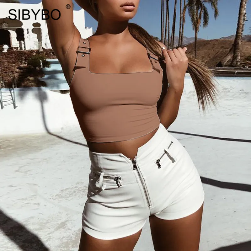 Sibybo тонкий сексуальный укороченный топ на бретельках, женский короткий летний топ с вырезом лодочкой и открытой спиной, пляжные повседневные топы для женщин