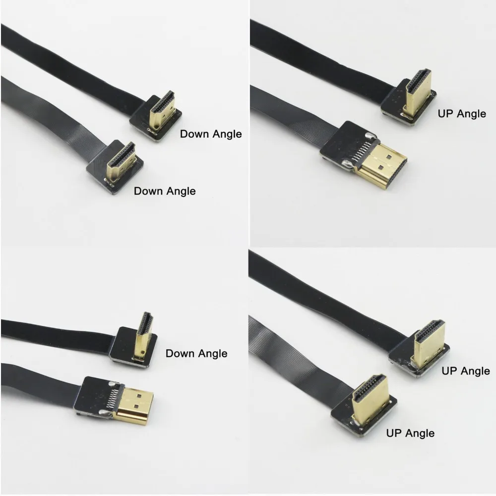 1x20 см FPV выделенный HDMI тип A штекер позолоченный FPC мягкий плоский кабель прямой/вверх/вниз угол