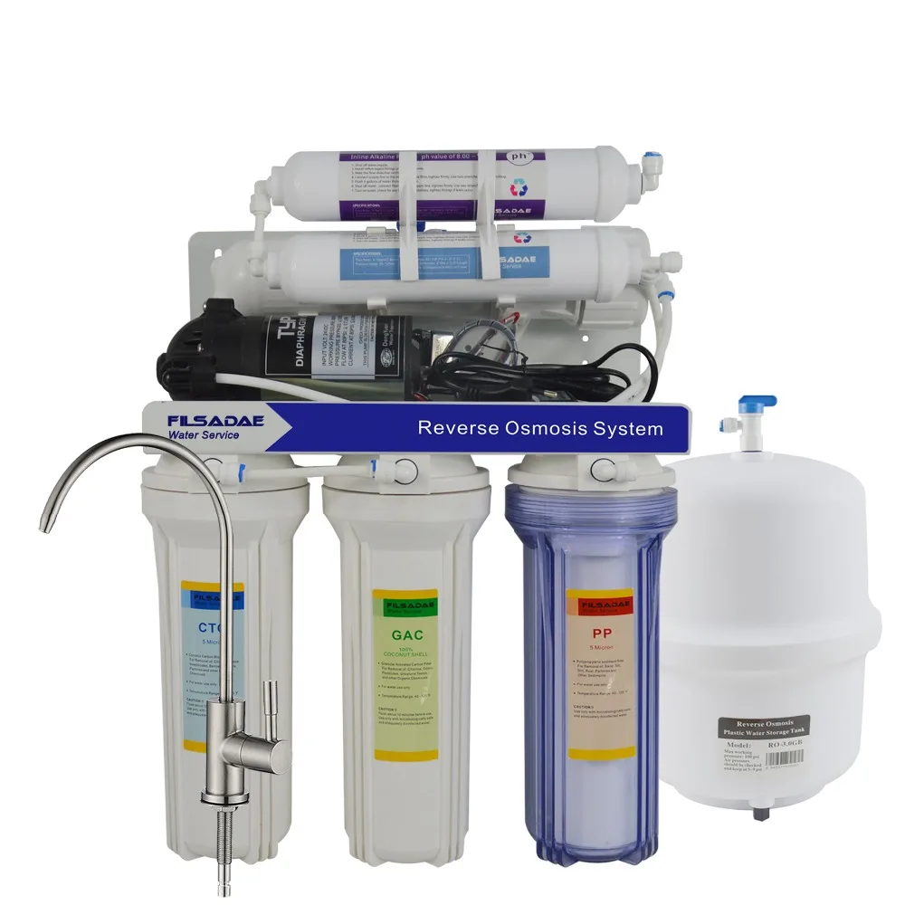 Alkaline Reverse Osmosis Filtration System-6 Stage RO Alkaline Water Filter/after filter ph value of 8.00 - 9.50 - 75GPD