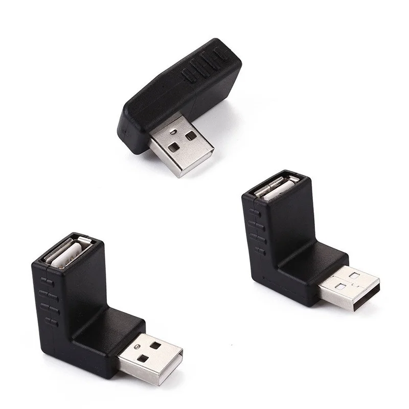 3 шт./компл. 680B USB 2,0 Тип A мужчин и женщин удлинитель адаптер угловой разъем IJS998