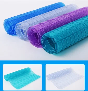 

Drop Shipping Transparent PVC Bathroom plaid Mat For Toilet Bath Mats Bathroom Carpet Suction Anti Slip Bathroom Foot pad