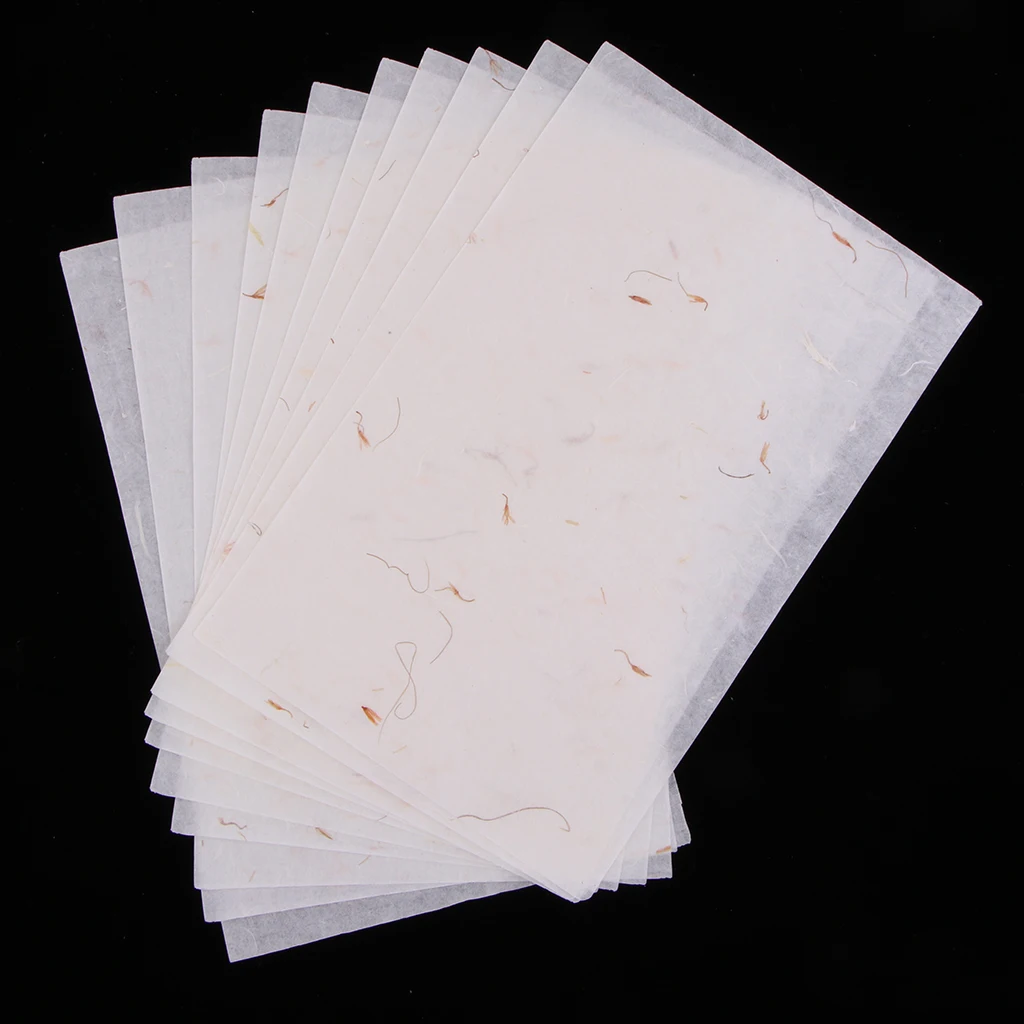 10 Pieces Vintage White Chinese Art Paper Xuan Paper for Origami Cards Making Letters Writing DIY Cards Making 