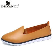 DRKANOL/модные демисезонные повседневные лоферы из мягкой спилок без застежки; женская обувь на плоской подошве; Цвет черный, белый