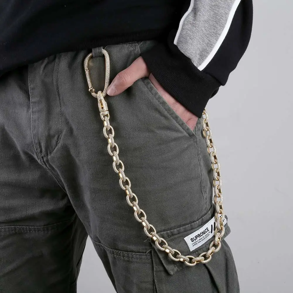 Gucy New Iced Out Carabiner Key Chain Gold Silver Color Hip