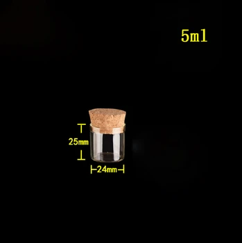 

Hot sale 24 * 25mm cork bottles 5ml test tube bottle drift bottles Wishing bottle 20pcs/lot