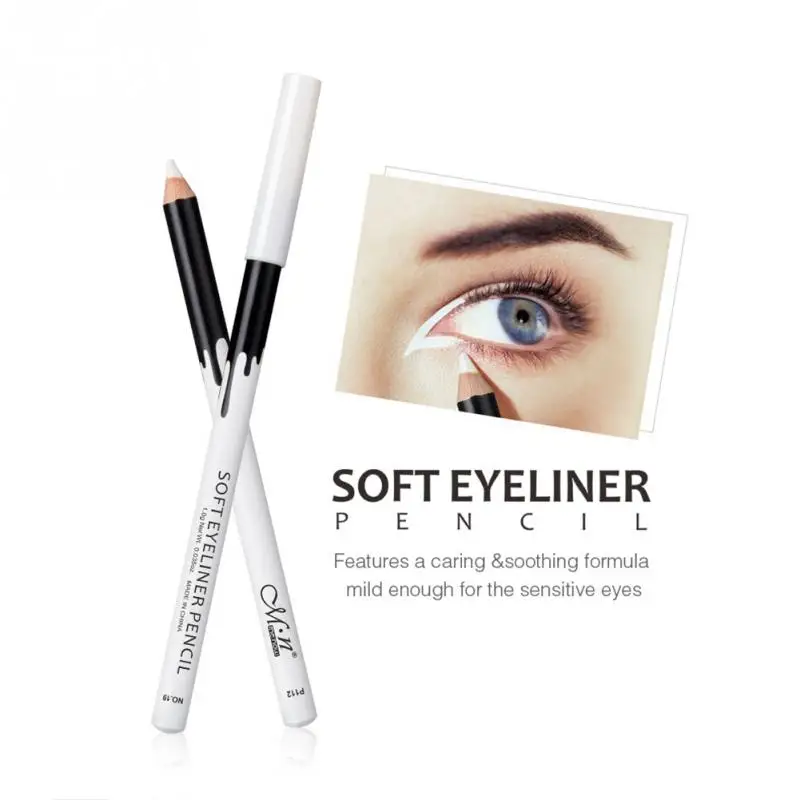 12PCS/Lot white Make Up Beauty Pen Eyeliner Eye Liner Pencil Eyebrow Eyeshadow Cosmetics Eyes Makeup Tools