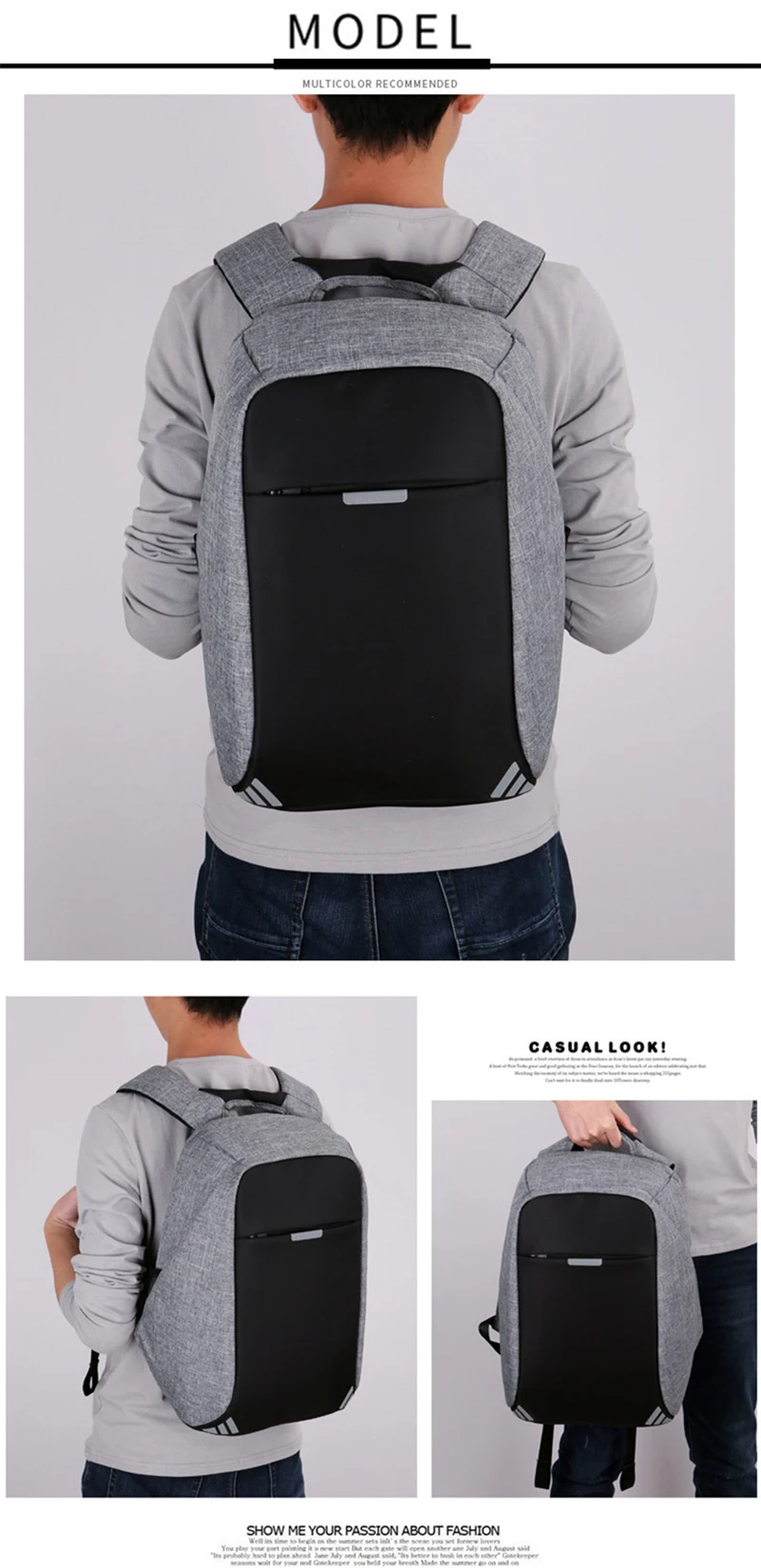 XINGTIANDI Для мужчин рюкзак Anti theft многофункциональный Оксфорд Повседневное ноутбук рюкзак моды Водонепроницаемый дорожная сумка для ноутбука